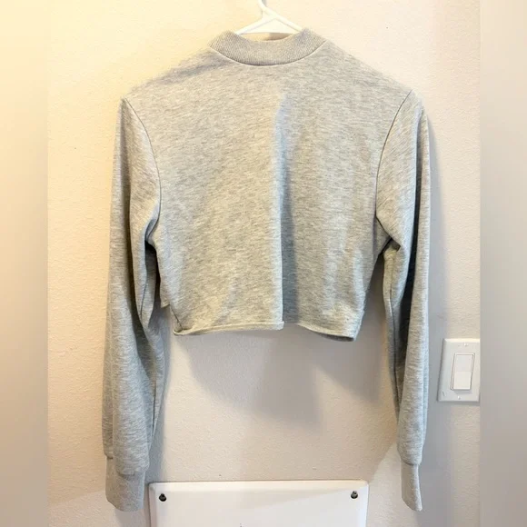 34. REVOLVE Superdown Adalyn Heather Gray Wrap Sweater - Picture 5 of 5